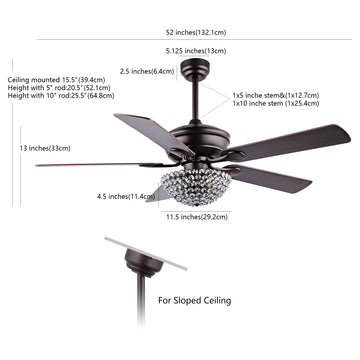Cammy 52" Traditional Transitional Iron LED CEILING FAN - JONATHAN Y